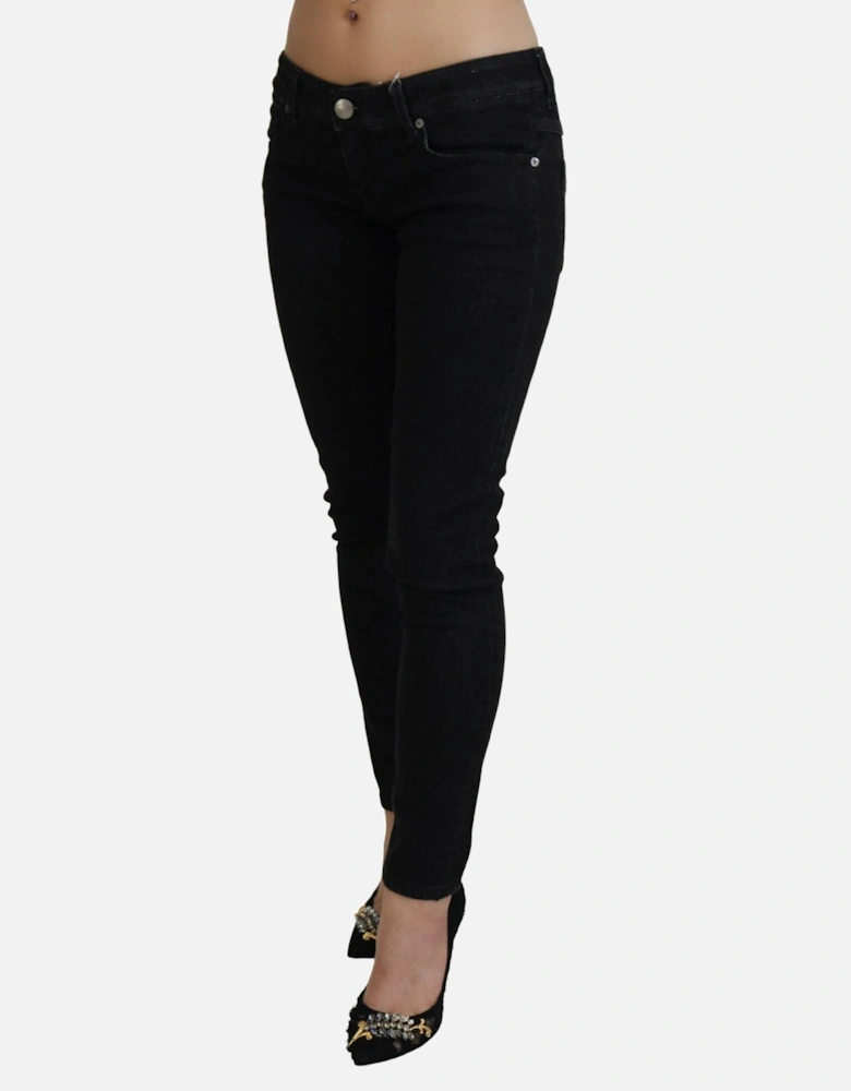 Low Waist Slim Fit Denim Jeans Women - Black Jeans