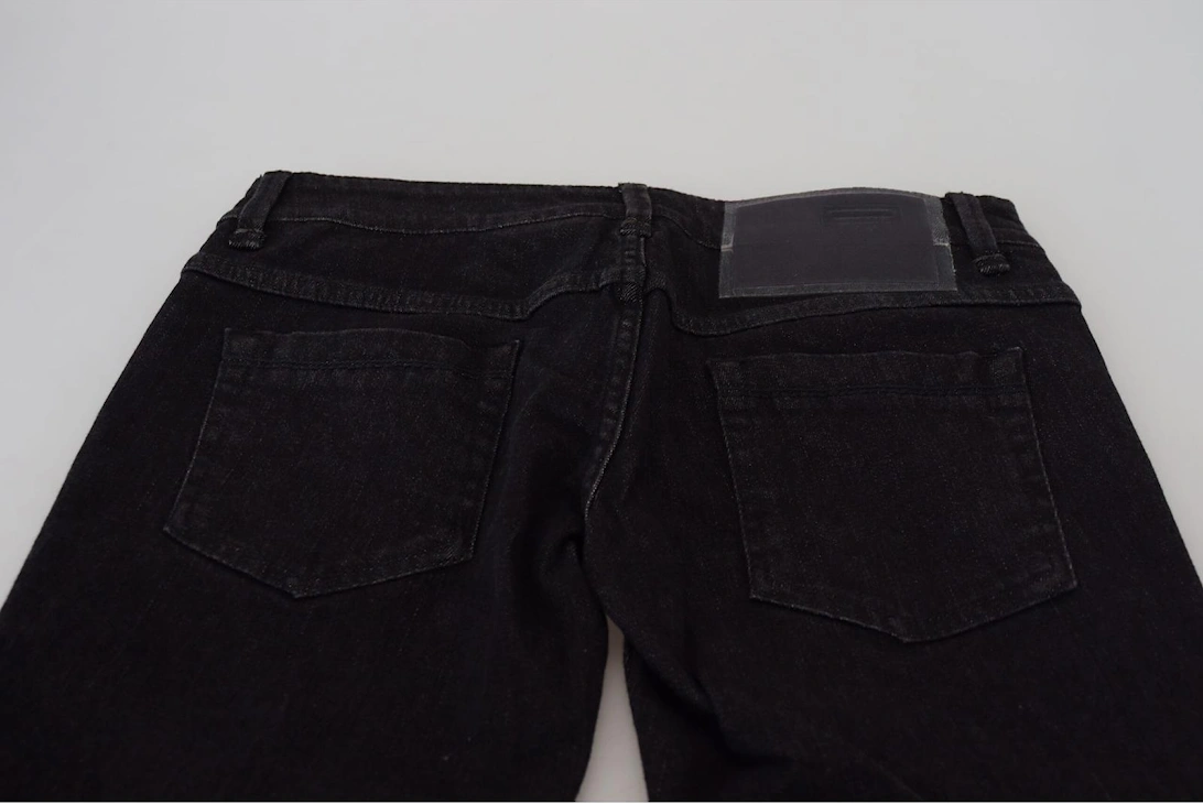 Low Waist Slim Fit Denim Jeans Women - Black Jeans