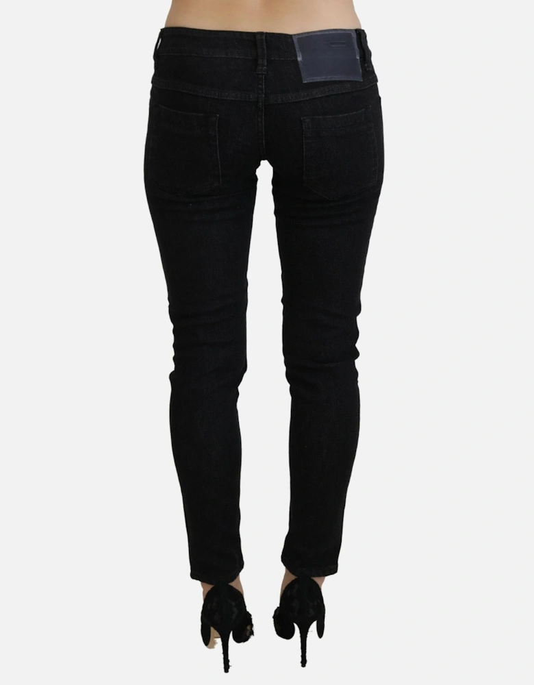 Low Waist Slim Fit Denim Jeans Women - Black Jeans