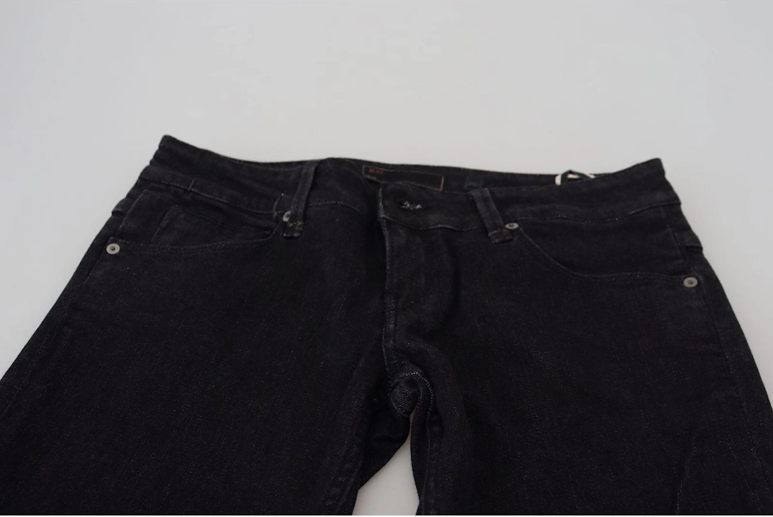 Low Waist Slim Fit Denim Jeans Women - Black Jeans