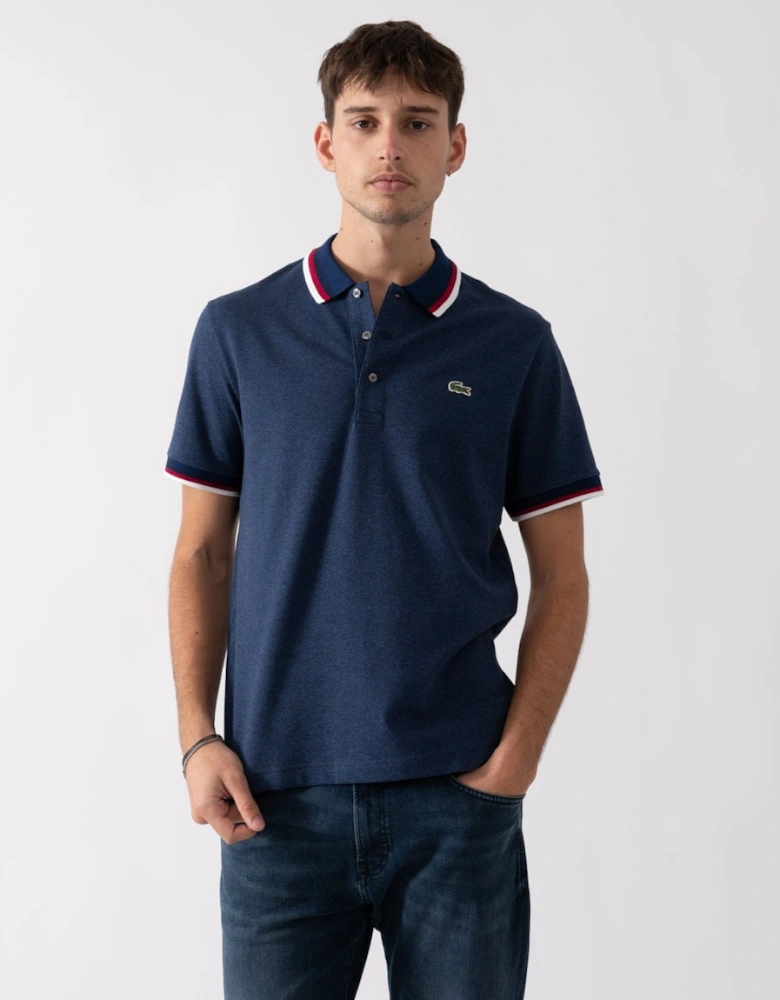 Mens Regular Fit Contrast Collar Polo Shirt