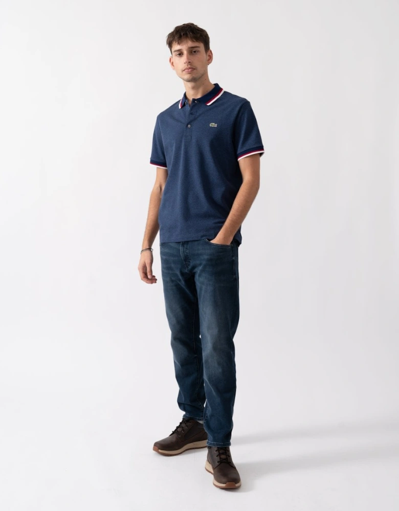 Mens Regular Fit Contrast Collar Polo Shirt