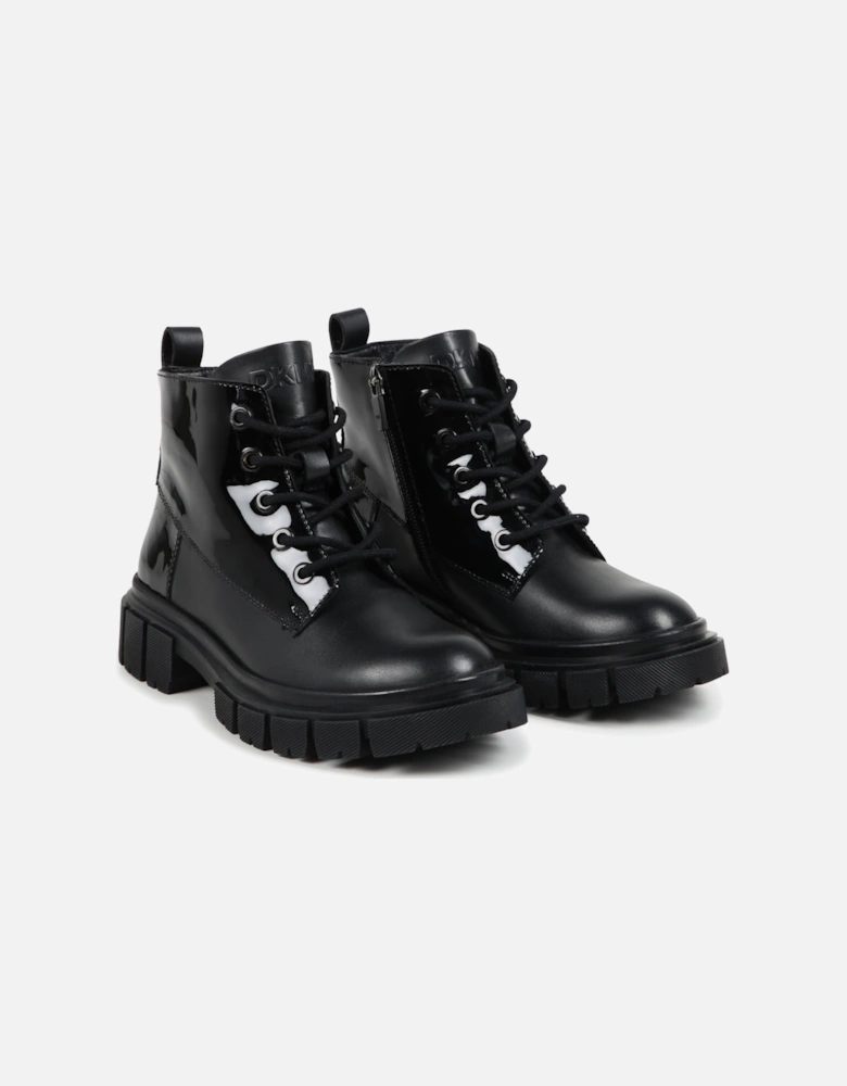 Black Logo Heart Boots