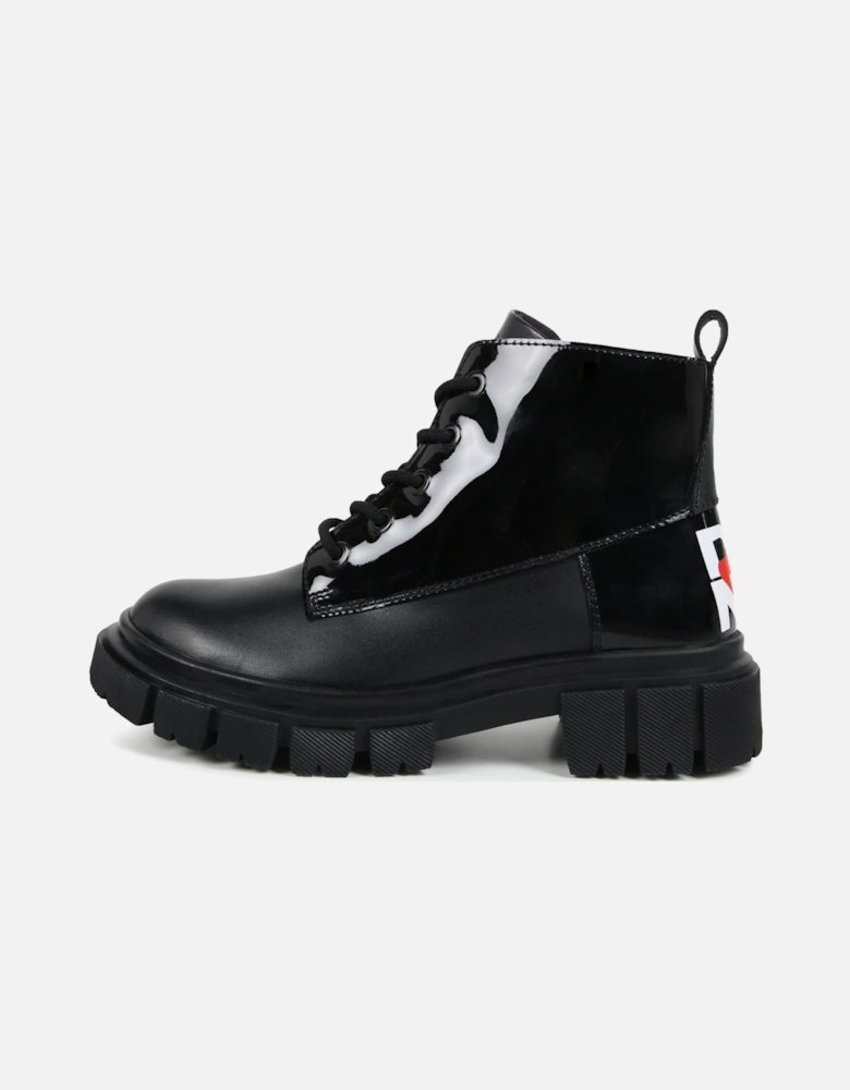 Black Logo Heart Boots