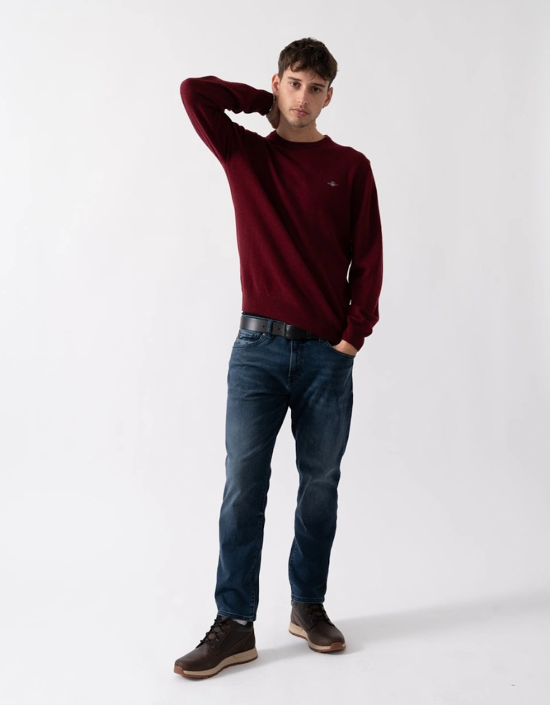 Mens Superfine Lambswool Crew Neck Jumper