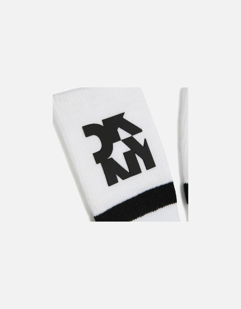 White Logo Knee Socks