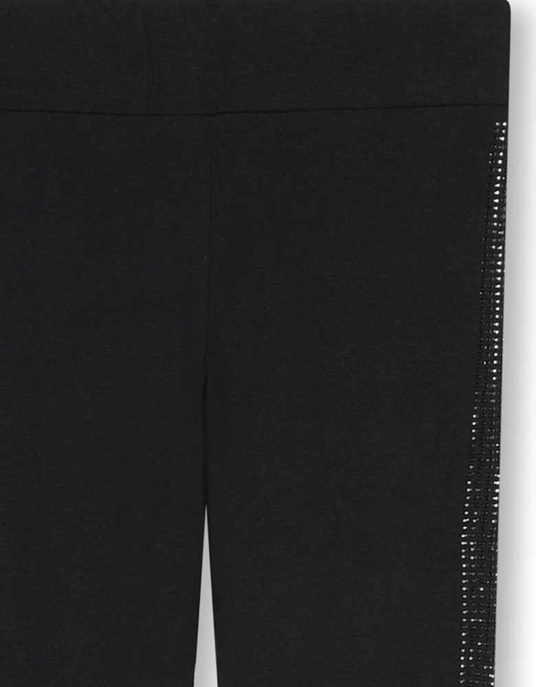 Black Logo Studded Leggings