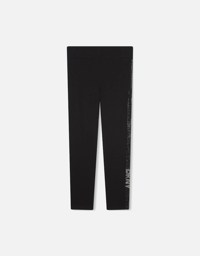 Black Logo Studded Leggings