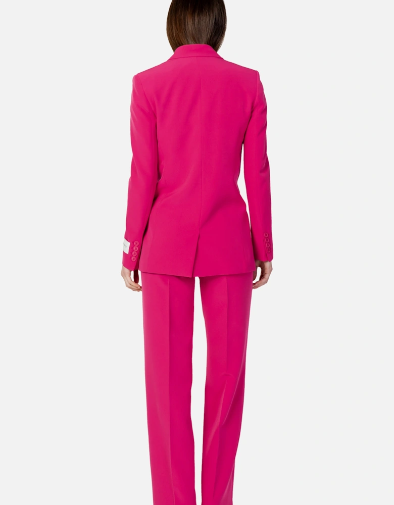 Double Breasted Blazer Pant Suit Women - Fuchsia