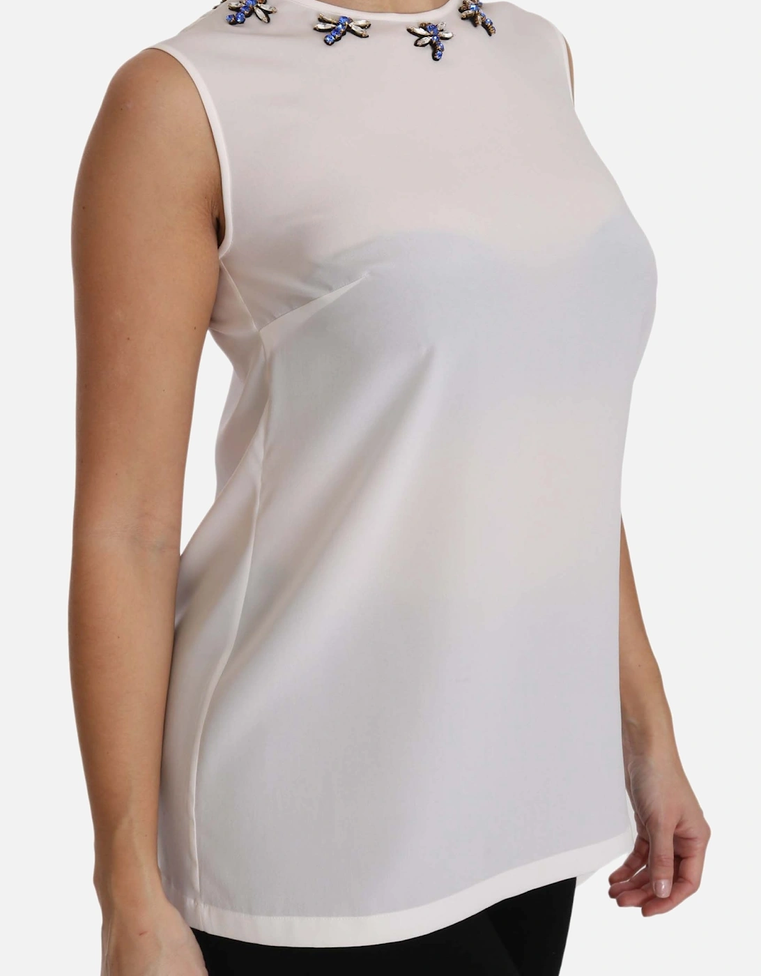 Dolce Gabbana TSH2945 Sleeveless Blouse Women - White T-Shirts