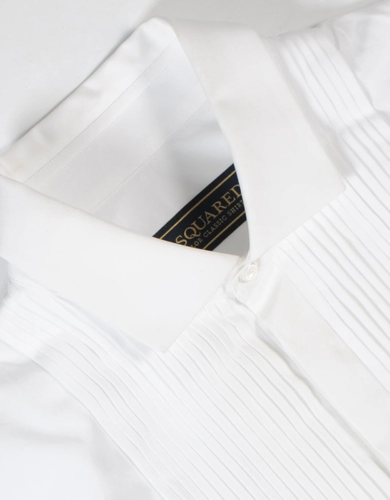 Men's Pleated Patterned Shirt White