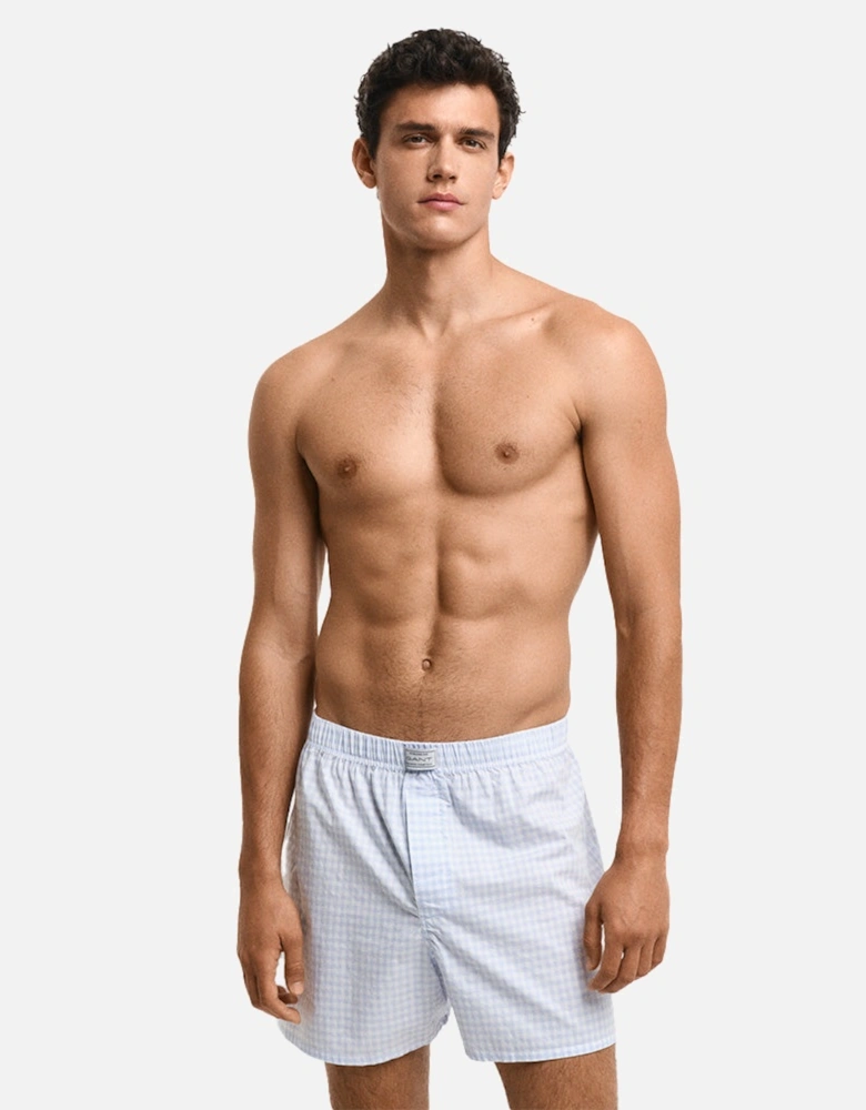 2-Pack Cotton Boxer Shorts, Light Blue