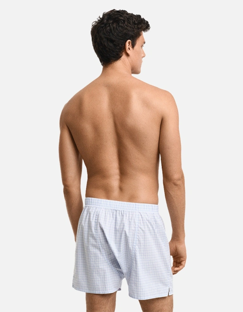 2-Pack Cotton Boxer Shorts, Light Blue