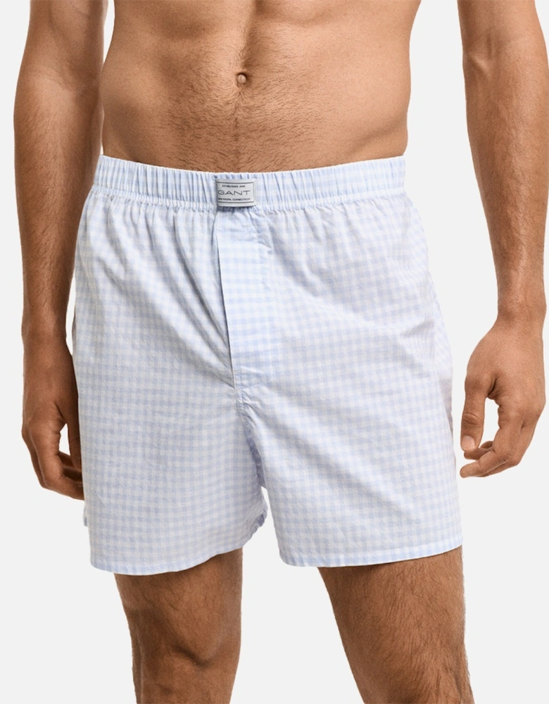 2-Pack Cotton Boxer Shorts, Light Blue