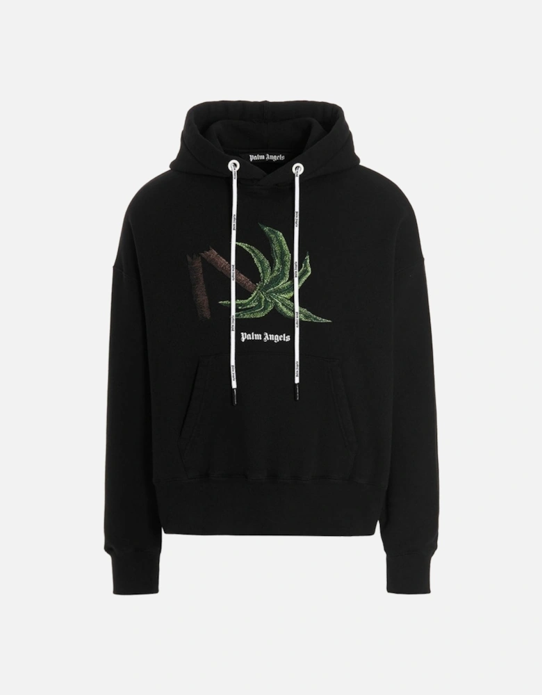 Broken Palm Tree Logo Black Hoodie