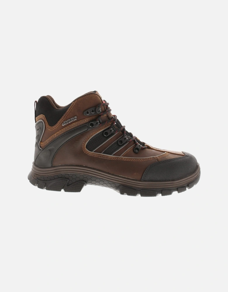 Mens Safety Boots Apollo Steel Toe Cap Leather Lace Up brown UK Si