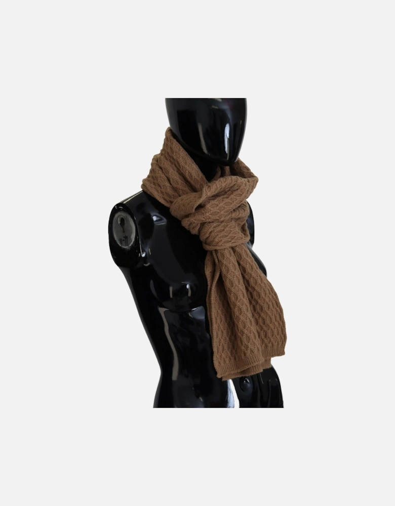 Cashmere Cable Knit Scarf Women - Brown Scarves