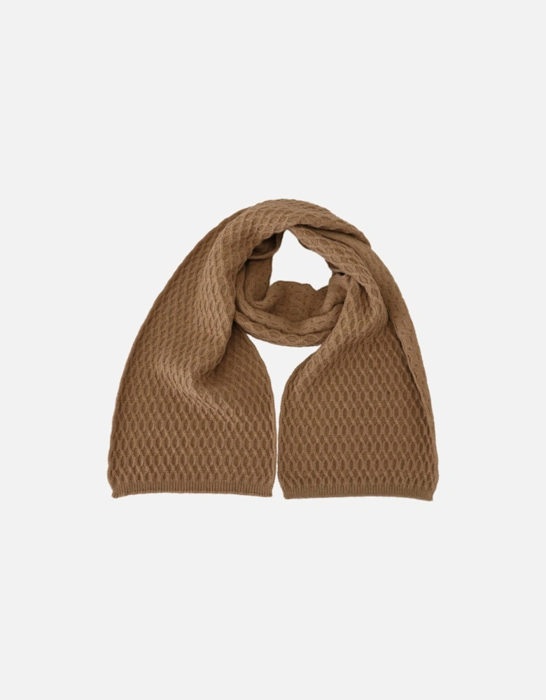 Cashmere Cable Knit Scarf Women - Brown Scarves