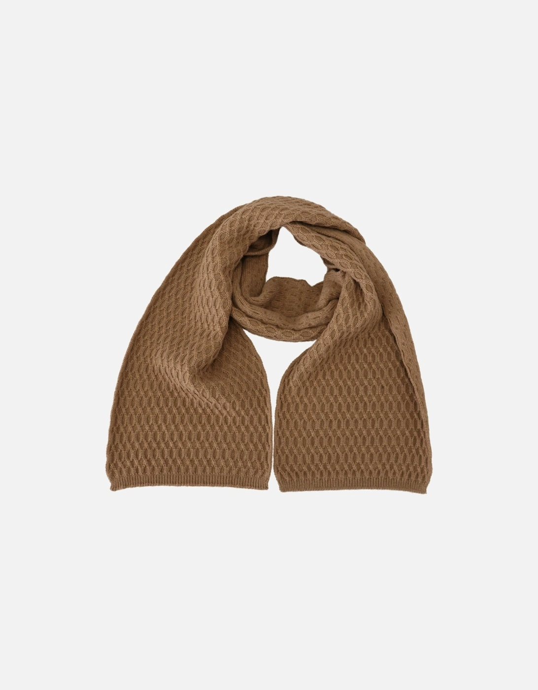 Cashmere Cable Knit Scarf Women - Brown Scarves