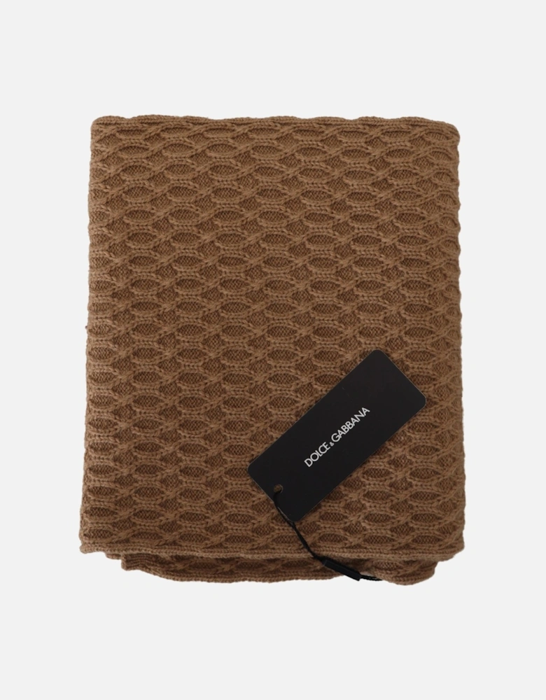 Cashmere Cable Knit Scarf Women - Brown Scarves
