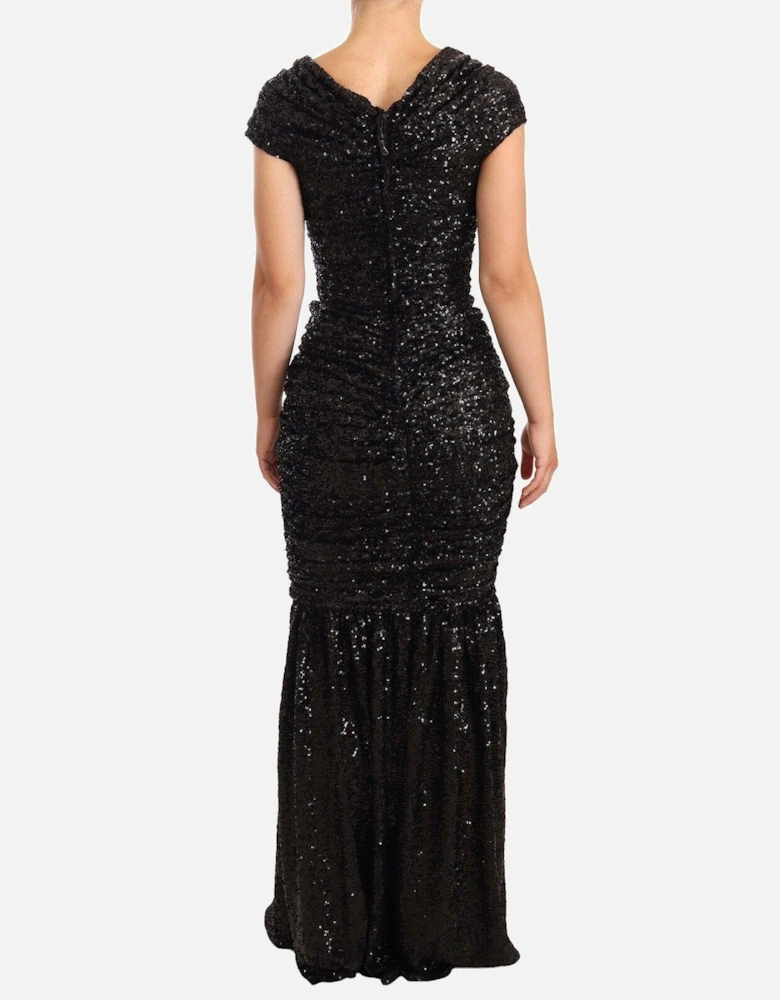 Sequin Open Shoulder Black Dress Women Dresses