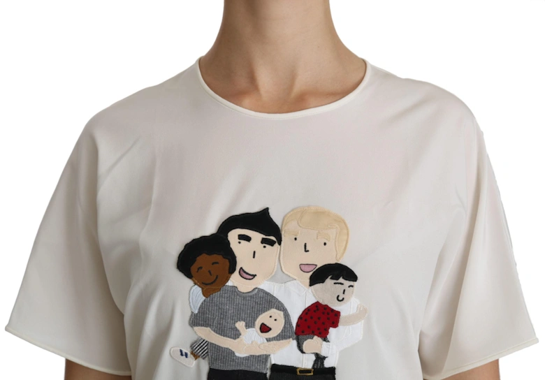 Dolce Gabbana Family Appliqu TShirt TSH4297 Women - White T-Shirts