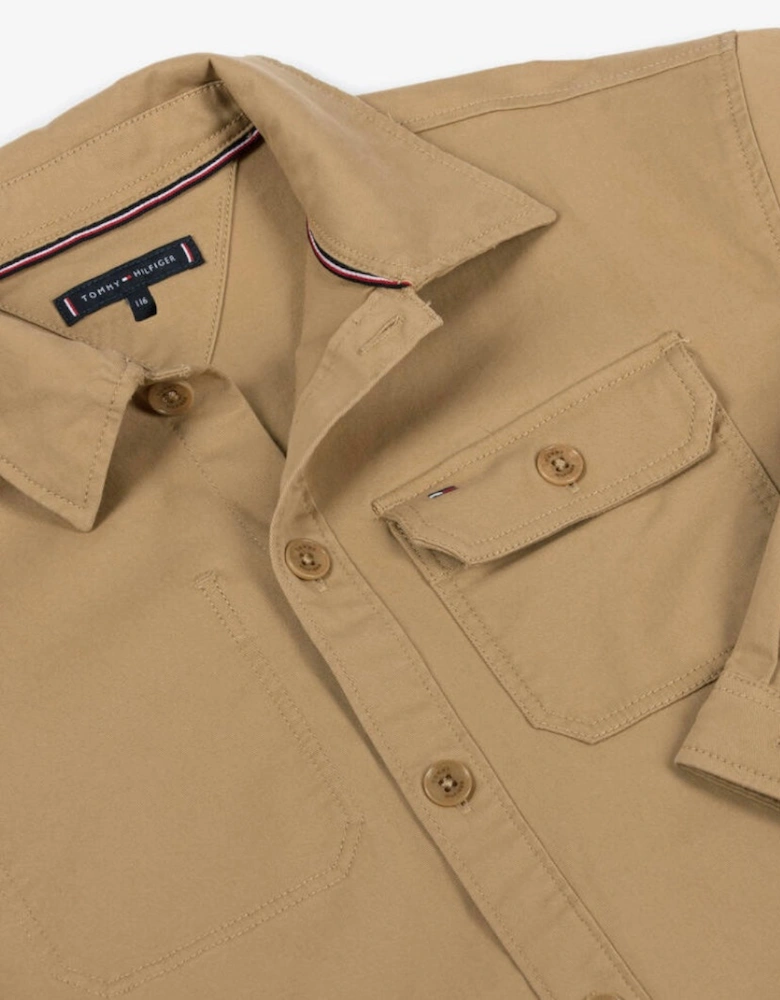 Boys Utility Overshirt Beige