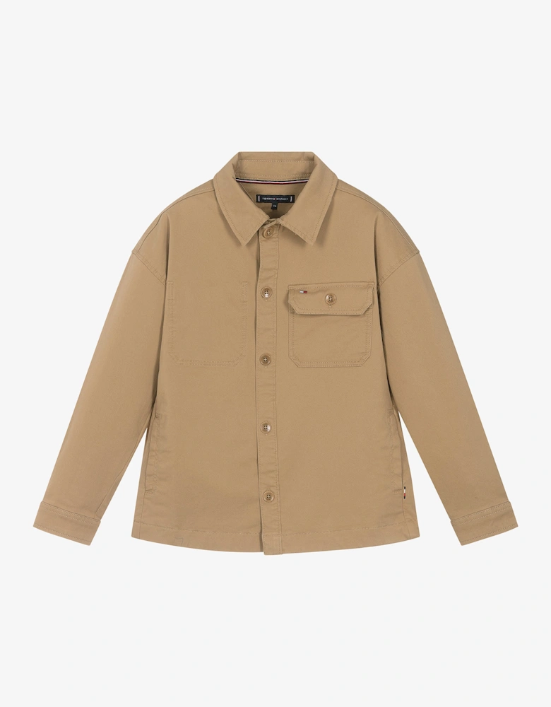 Boys Utility Overshirt Beige