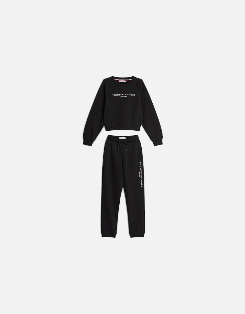 Kids Logo Unisex Tracksuit Set Black