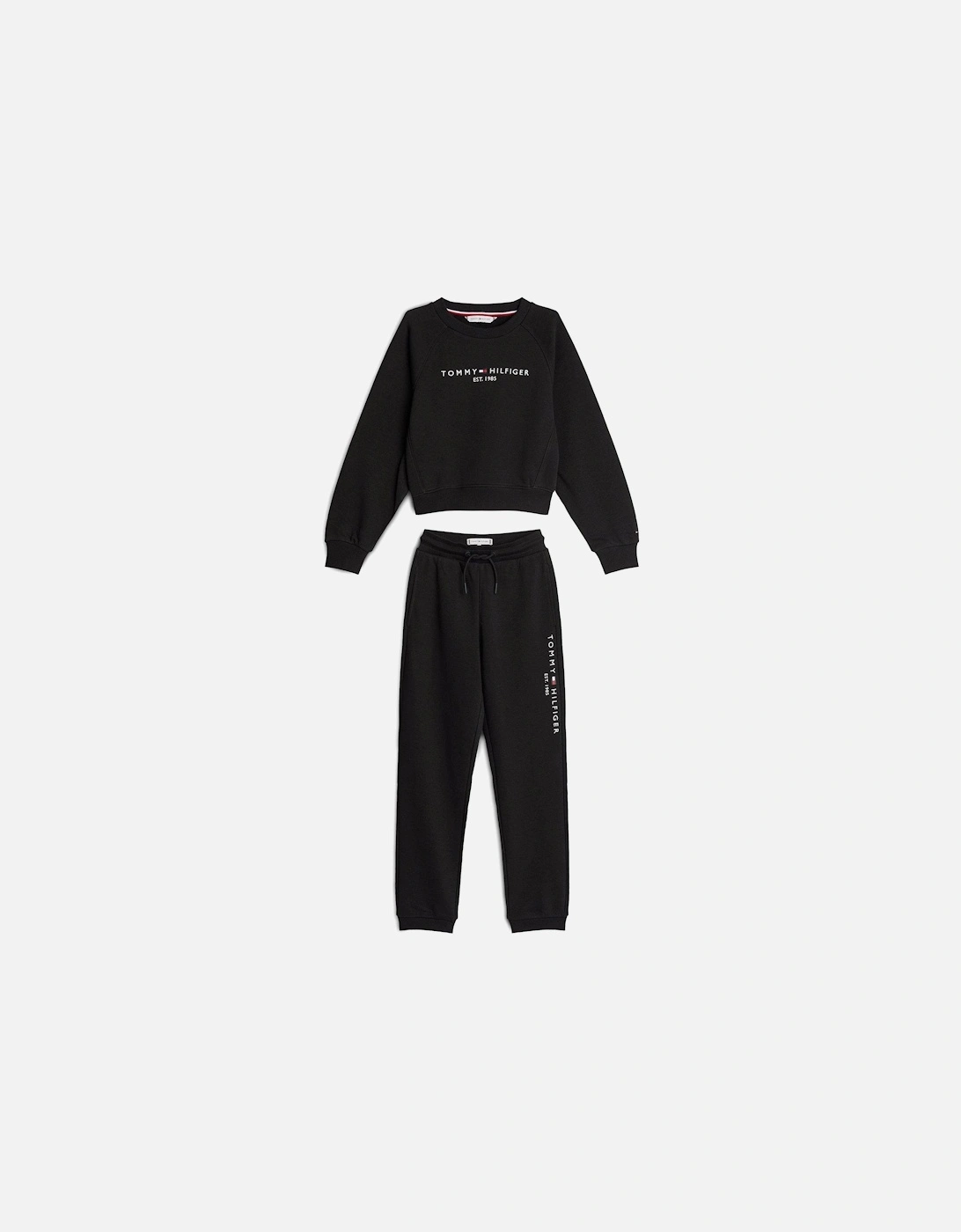 Kids Logo Unisex Tracksuit Set Black, 6 of 5