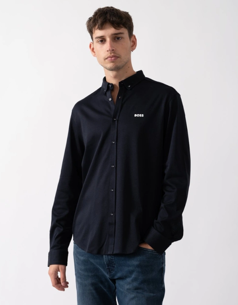 BOSS Green B Motion Mens Long Sleeve Shirt in Anti-Wrinkle Cotton