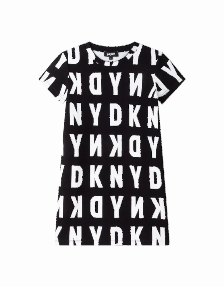 Girls Black Logo Dress Set