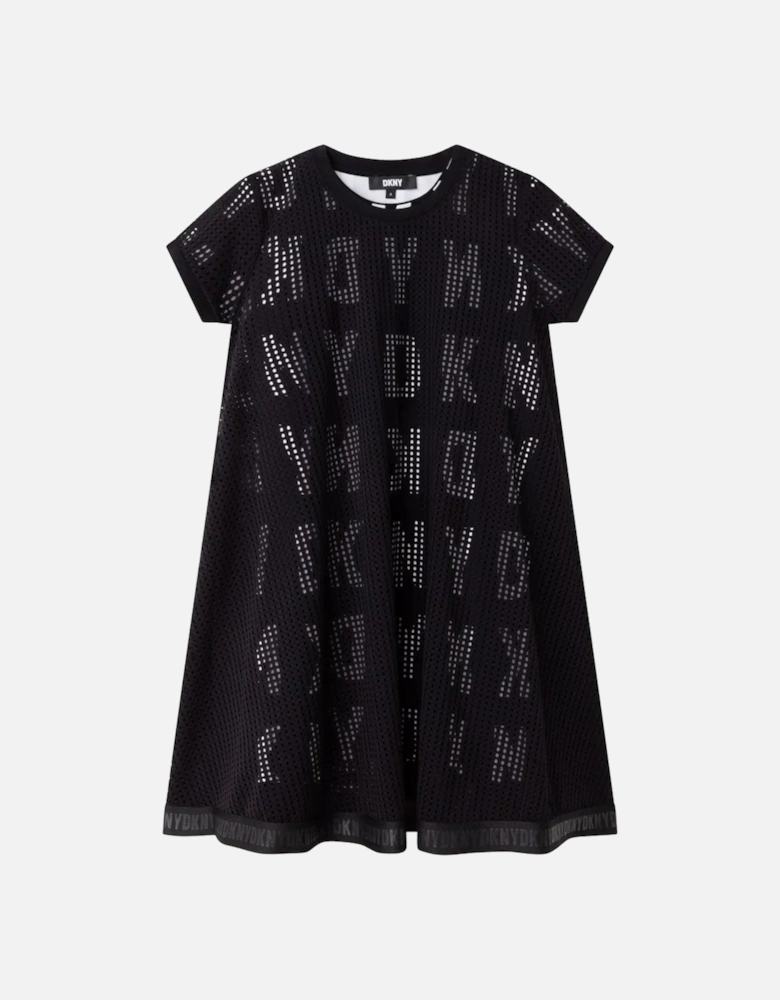 Girls Black Logo Dress Set