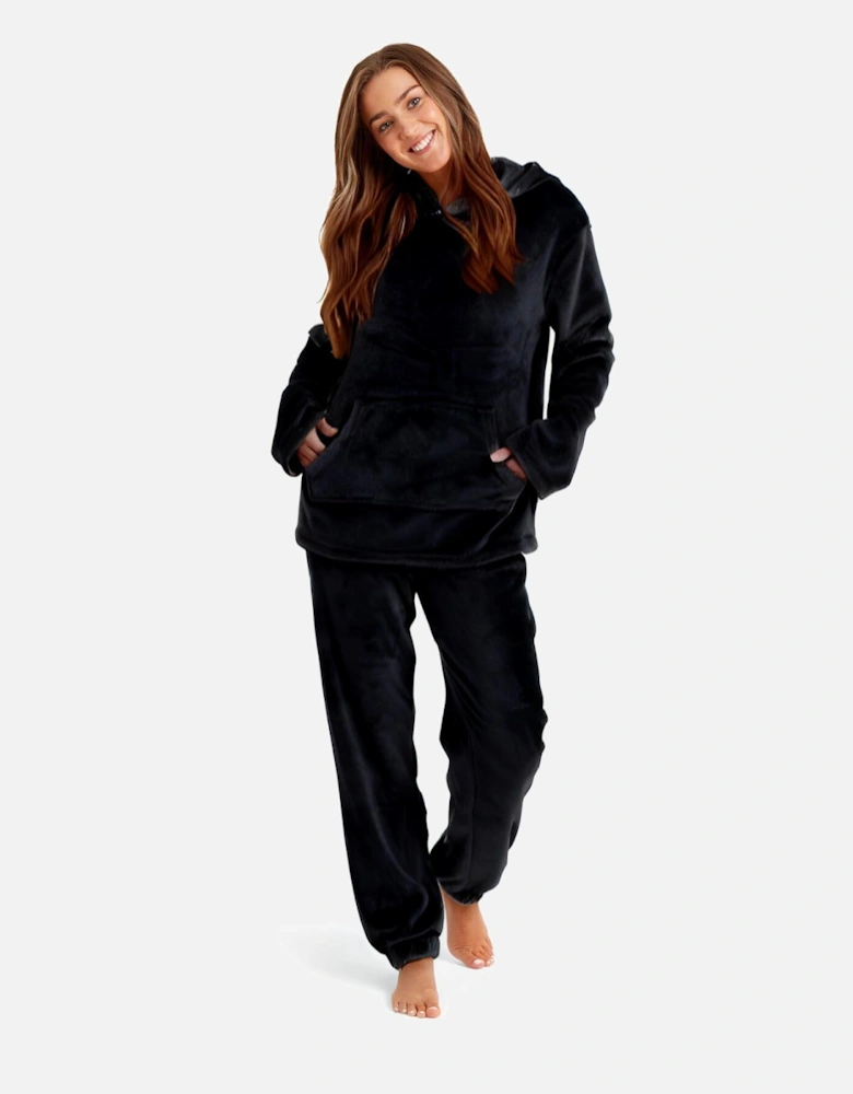 Womens Soft Fleece Hooded Loungewear Set