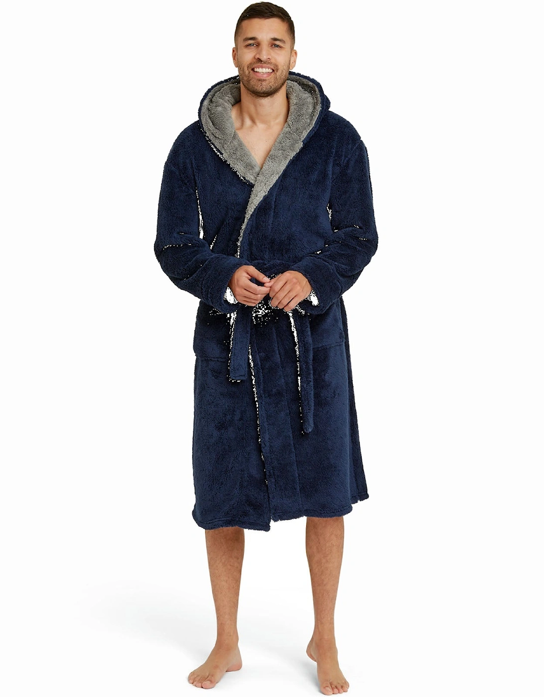 Mens Soft Fleece Dressing Gown, 6 of 5