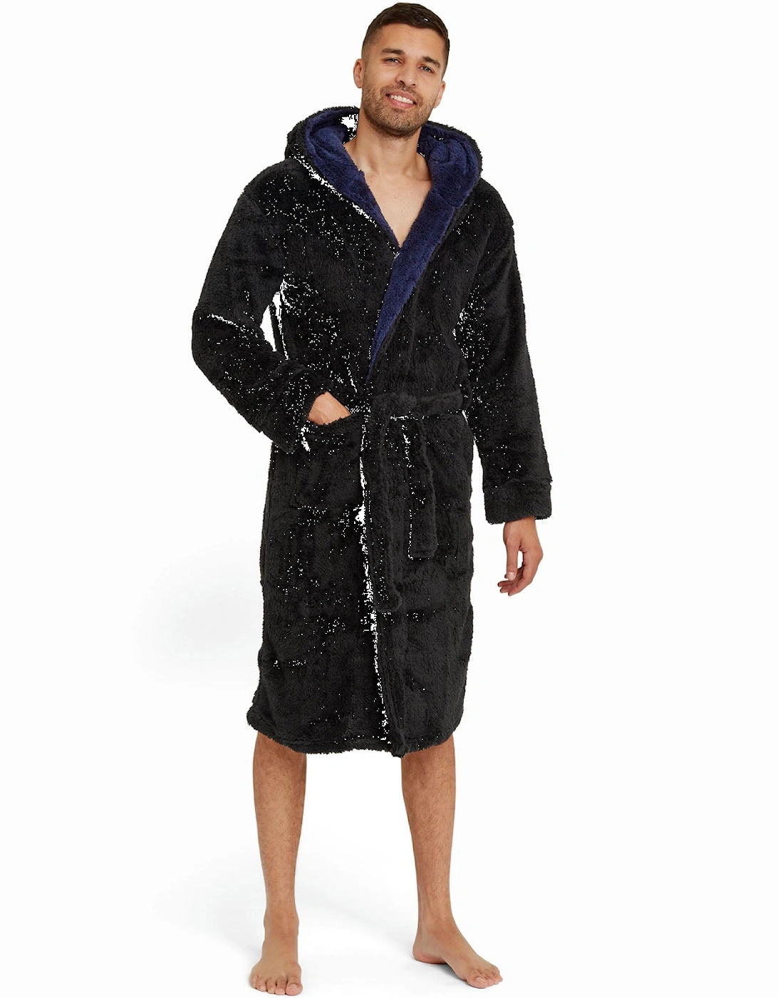 Mens Soft Fleece Dressing Gown, 6 of 5