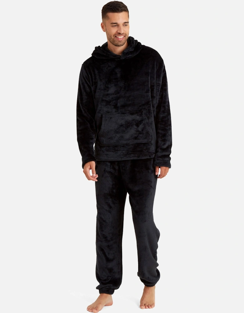 Mens Soft Fleece Hooded Loungewear Set