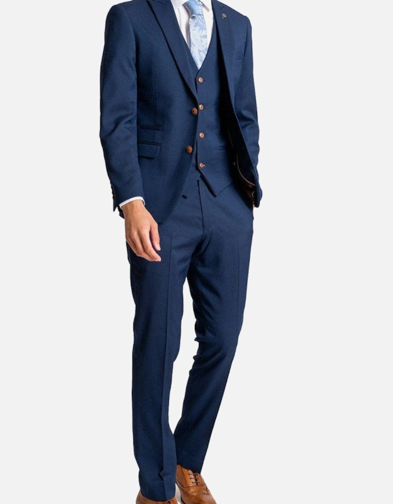 Mens Max Royal 3pc Suit Blue