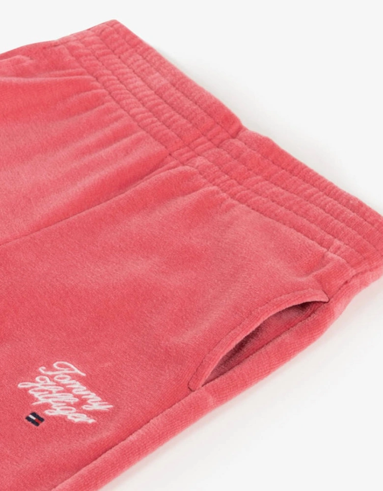 Girls Velour Joggers Pink