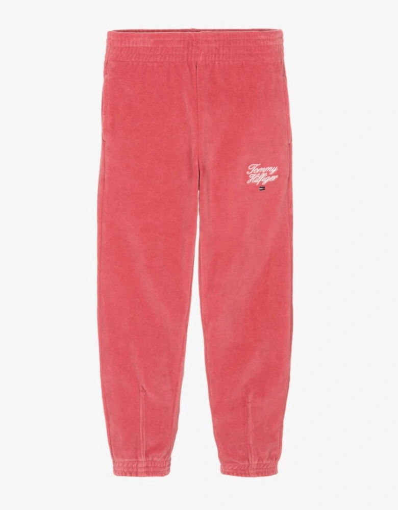 Girls Velour Joggers Pink