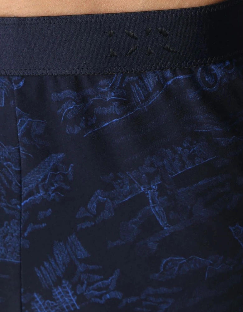 Toile 7 Print Pima Cotton Boxer Trunk, Navy