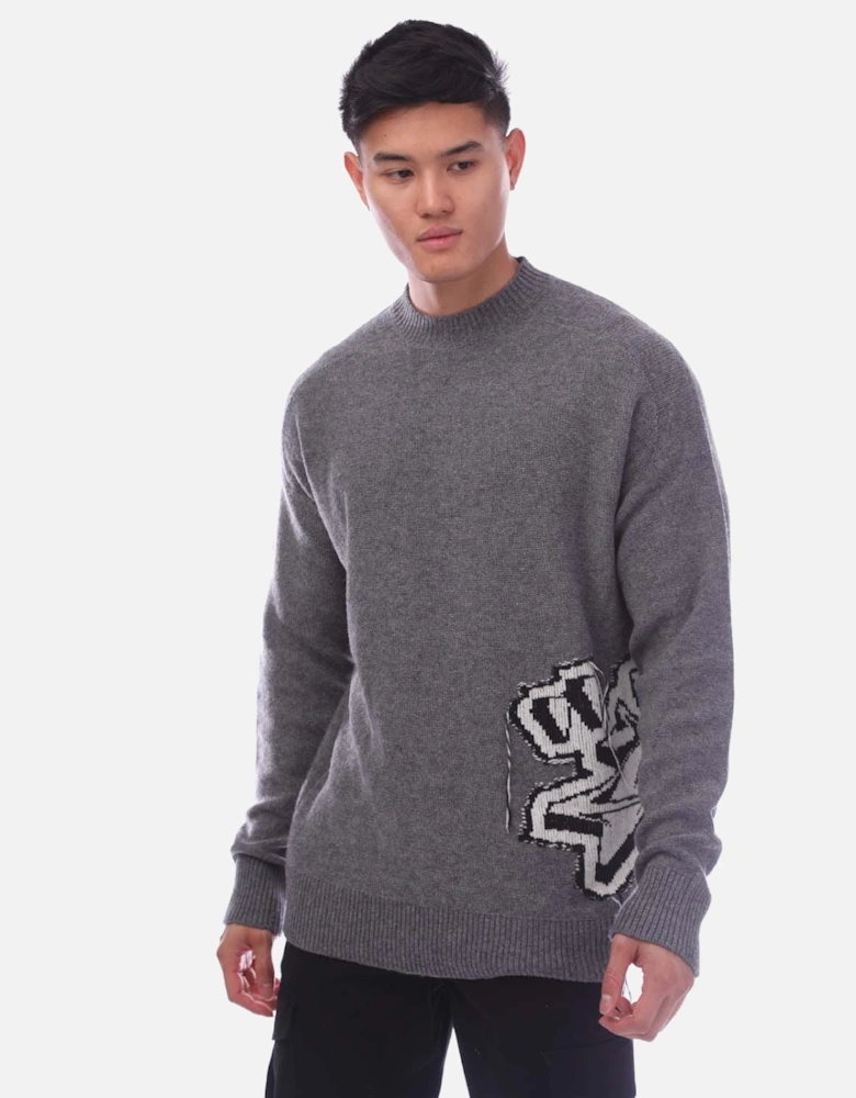 Graffiti Chunky Knit Crewneck Sweater