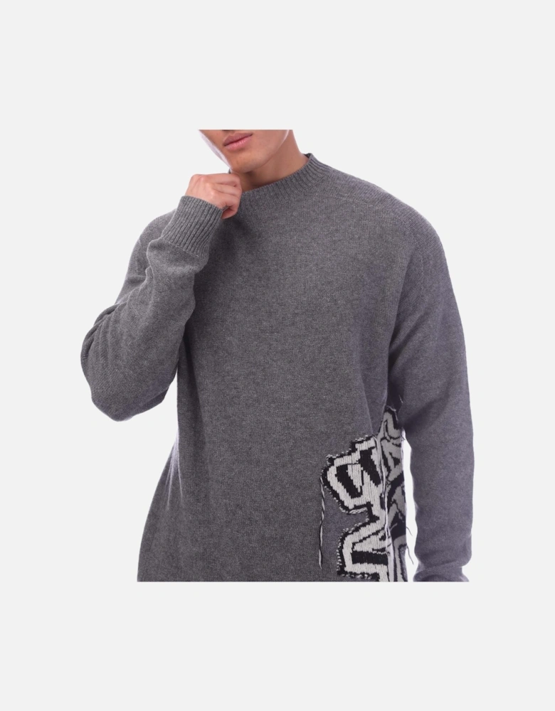 Graffiti Chunky Knit Crewneck Sweater