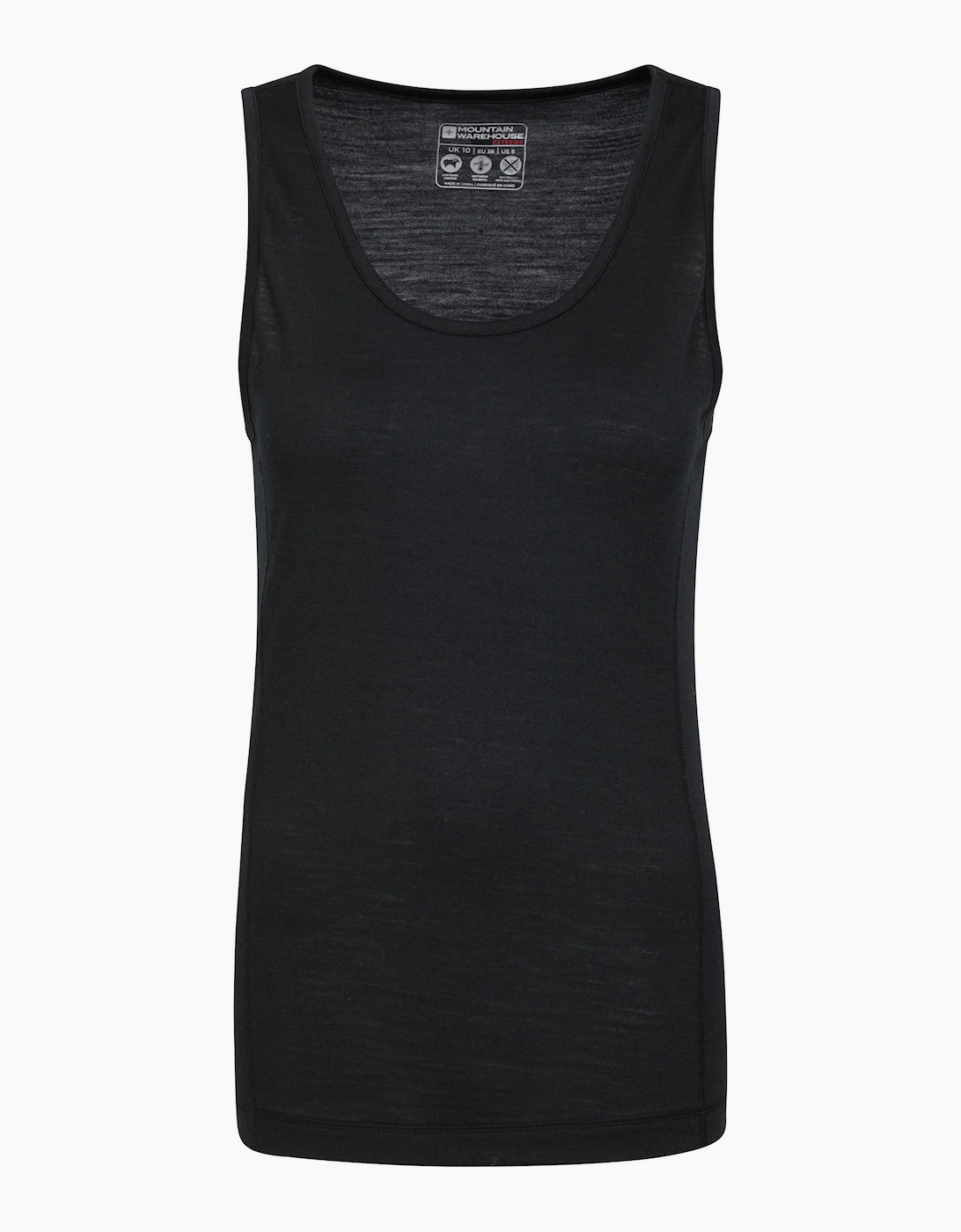 Women's Mountain Warehouse Womens/Ladies Merino Wool Cami Vest Top - Black - Size: 24