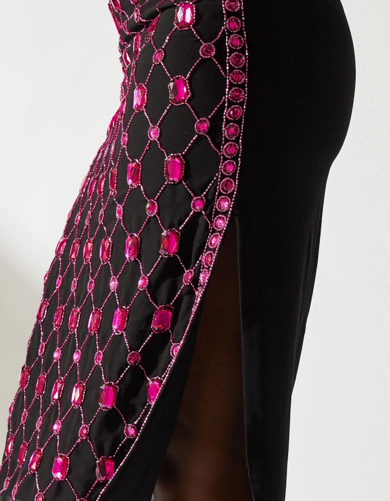 Hand Stitched Jewel Pencil Skirt