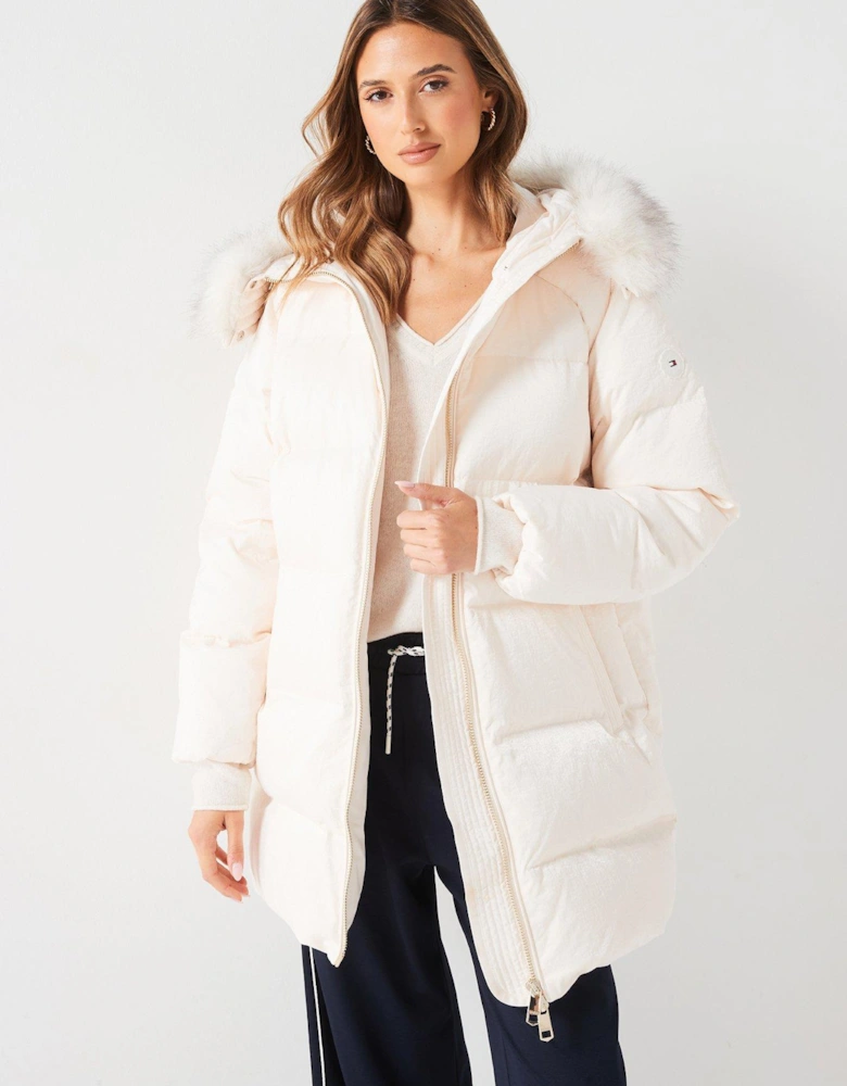 Shimmer Padded Jacket - White