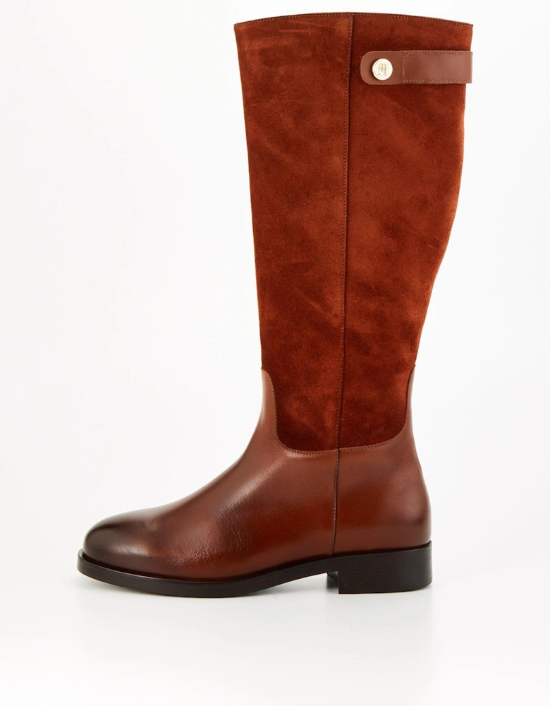 Leather Riding Boots - Brown