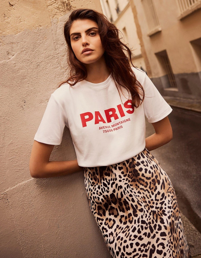 Red Paris Slogan T-shirt