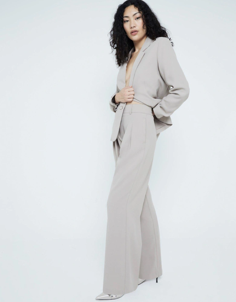 Wide Leg Trouser - Beige