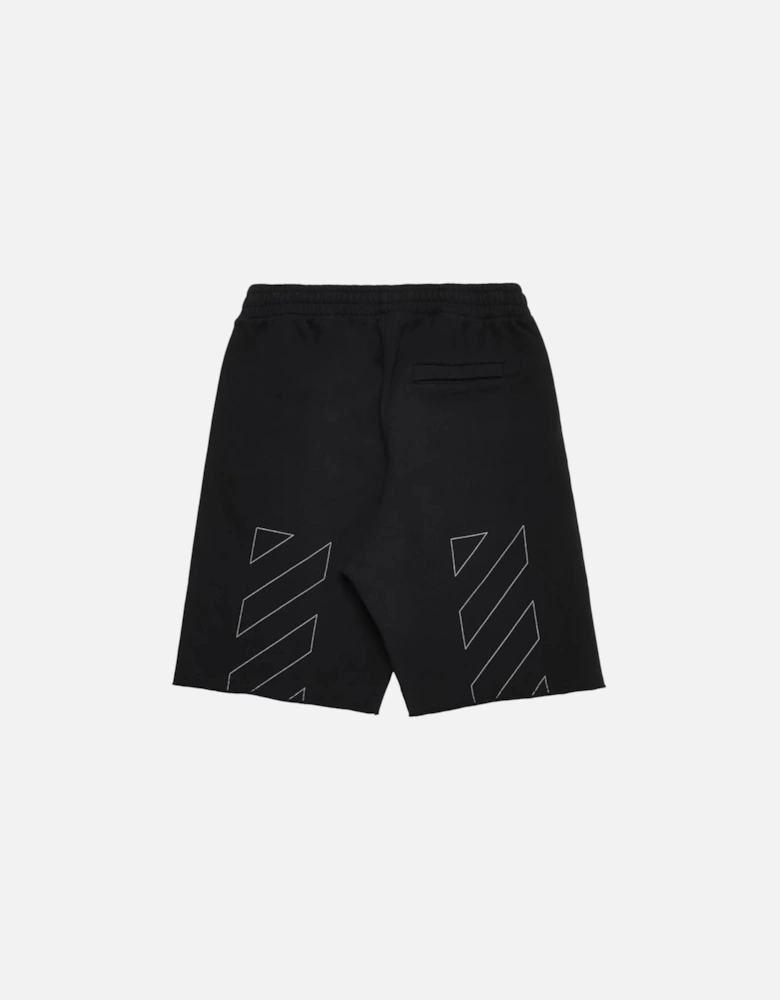 Diag Outline Black Sweat Shorts